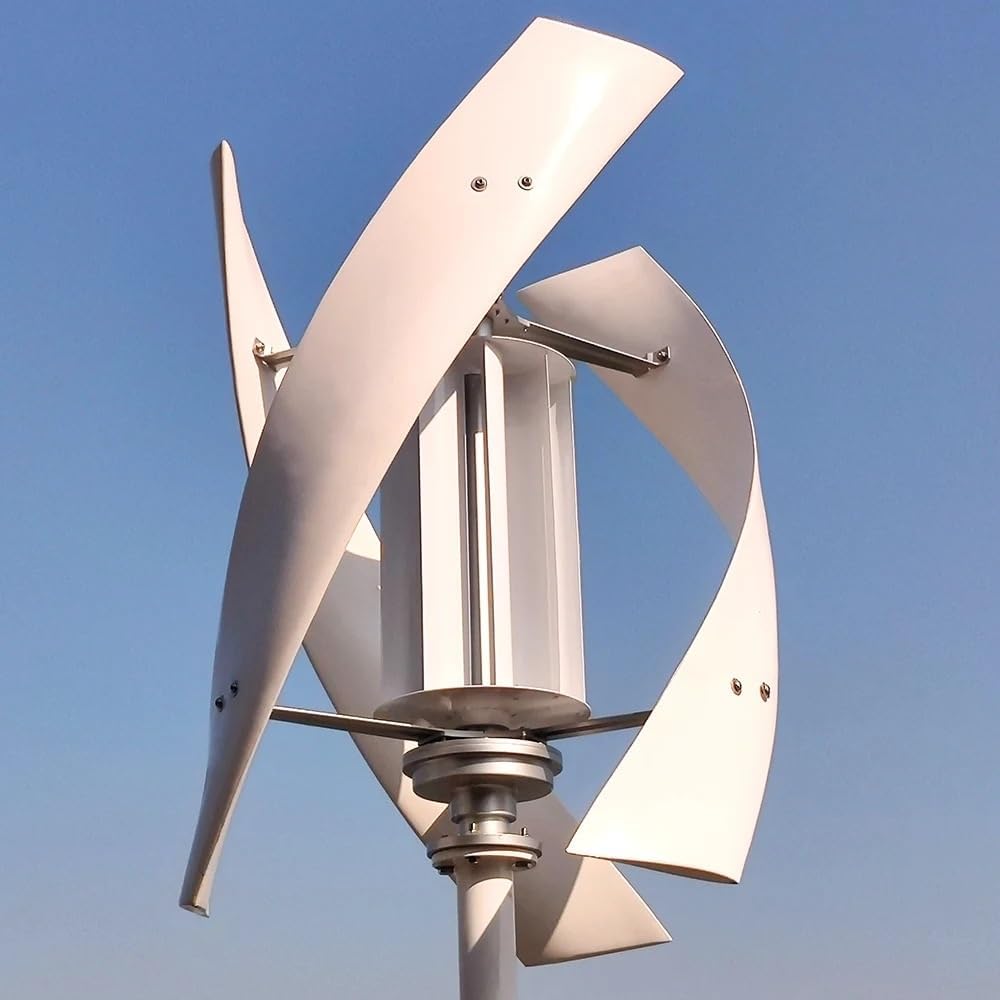 Wind Turbine Generator, 3000W 24V 48V Vertical Wind Turbine Generator for Home Free Energy Wind Power Windmill Permanent Maglev with MPPT Controller,Generator Motor(with Controller,24V_1600W)