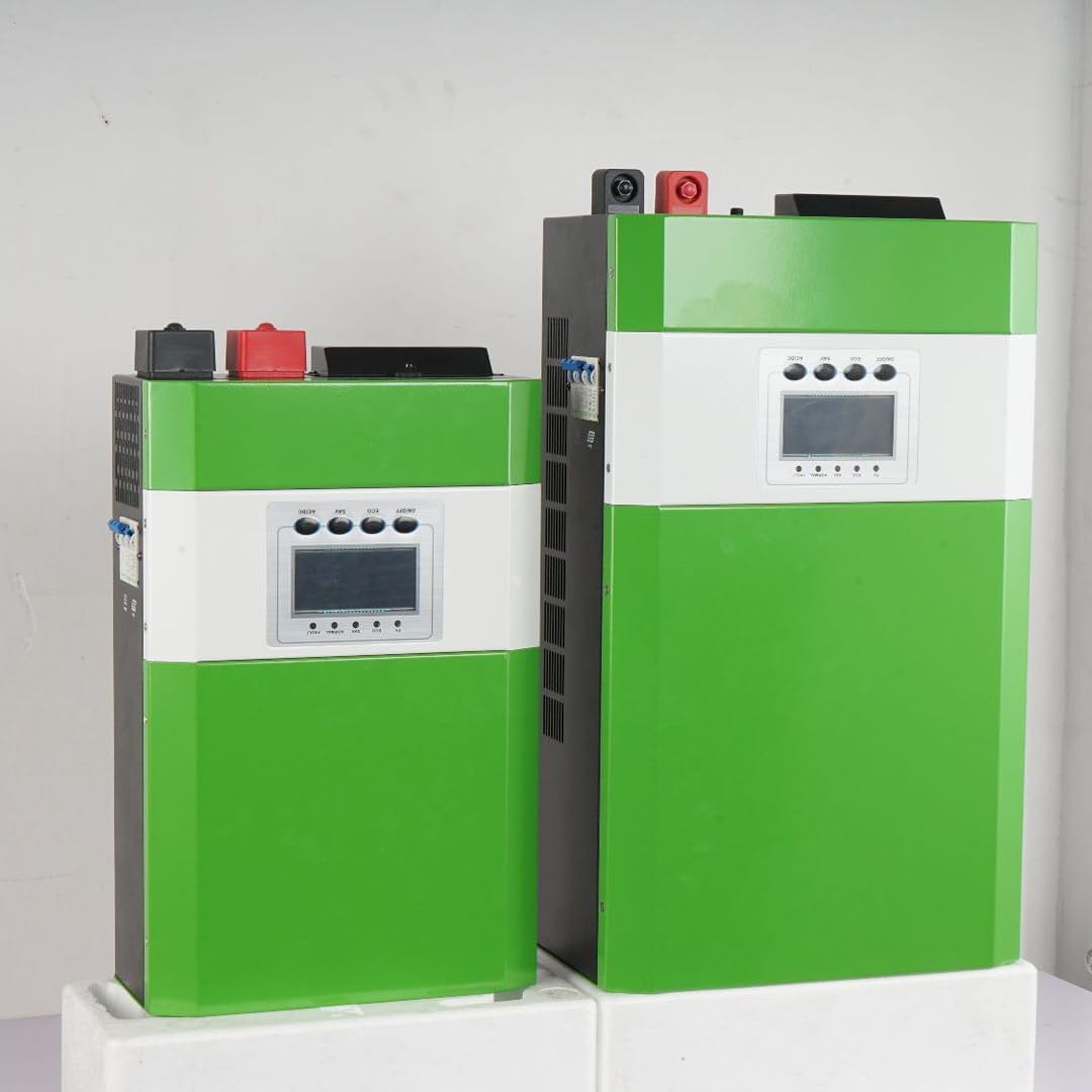 Solar Hybrid Inverter 1000W Peak Power 2800W Pure Sine Wave Solar Inverter Split Phase PV Converter Input 12V DC to 110V AC Output Built-in 30A MPPT Charge Controller for 12V Lead Acid Lithium Battery