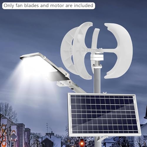 3000W-5000W Vertical Wind Turbine Generator Kit, 12V/24V/48V, 5 Blades, 3 Phase AC, Permanent Magnet, Hybrid Wind Solar System with Controller