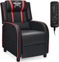 DORTALA Massage Gaming Chair for Adults, Adjustable Recliner Sofa w/Footrest and Massage Function, Adjustable Living Room Recliner, Home Theater Seating, PU Leather, 330LBS Weight Capacity, White