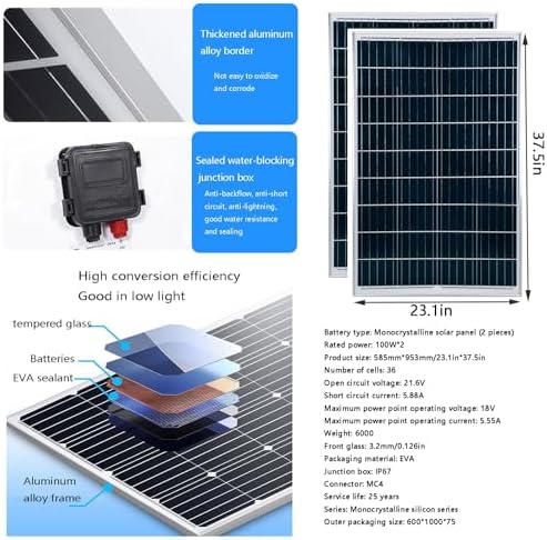 3000W Wind Solar Hybrid Power System - 200W Solar Panel, 12V/24V/48V Vertical Axis Wind Turbine Generator Kit with Smart 48V Controller for Off-Grid Energy Solutions