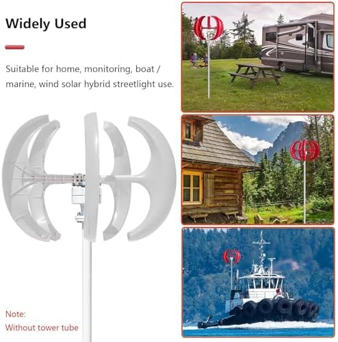 3000W 4000W 5000W Vertical Wind Turbine Generator Kit - 12V 24V 48V 5-Blade 3-Phase AC Permanent Magnet Generator with Controller for Hybrid Wind and Solar Power Systems