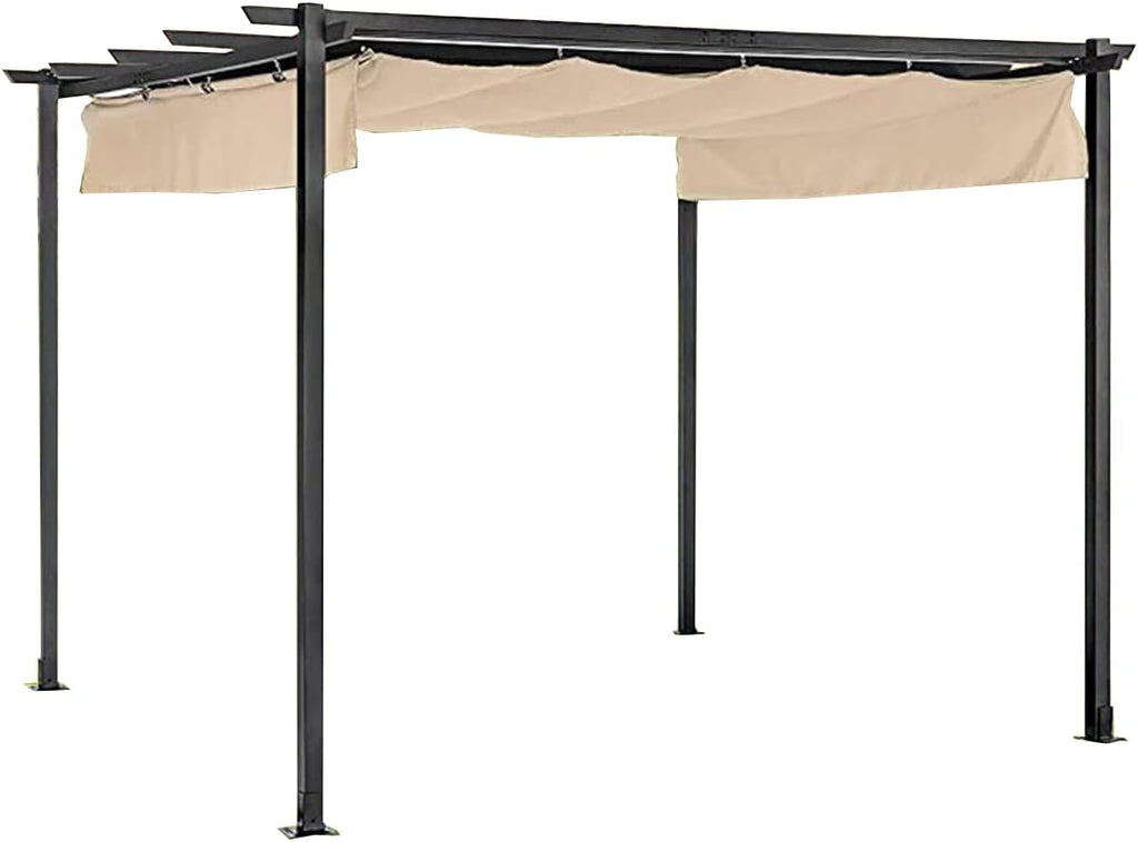 Garden Winds Replacement Canopy Top Cover Compatible with The Best Choice SKY5287 10 x 10 Pergola - Riplock 350 - Beige