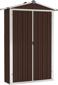 vidaXL Garden Shed Brown Galvanized Steel and Plastic