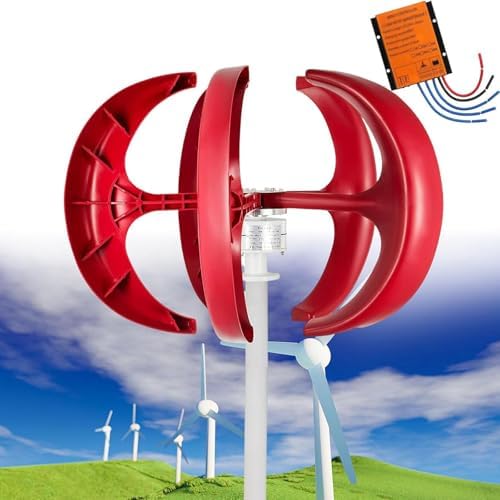 3000W/4000W/5000W Wind Turbine Generator - Vertical Wind Motor for 12V/24V/48V Systems, Ideal for Boats & Gardens, Includes Controller for Hybrid Wind-Solar Energy