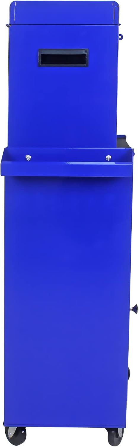 5 Drawers, Portable Rolling Box On Wheels, High Capacity Tool Chest Organizer for Garage, Workshop, Home Crafts Use Blue, Large