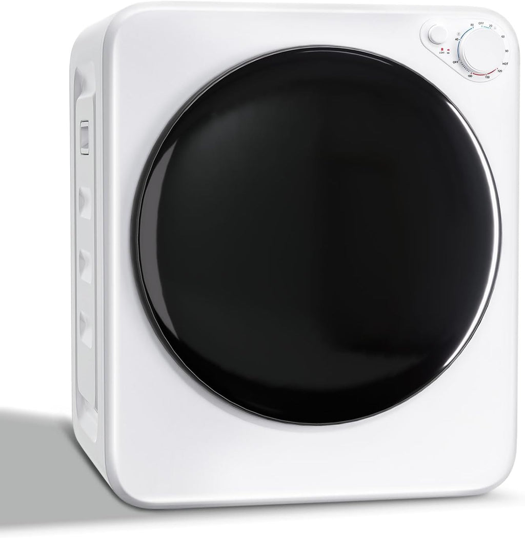 DOGHLY 120V Portable Electric Clothes Dryer, 800W Compact Laundry Dryer, Easy Control, 1.6 Cu.Ft Front Load Stainless Steel Electric Dryers Machine with Simple Control Knob for Apartment, RV, Dorm