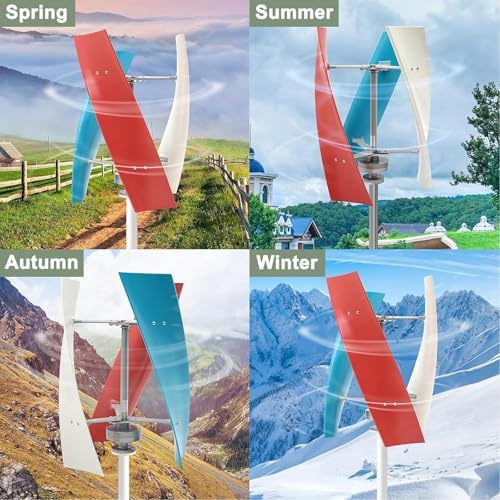 3000W/5000W Vertical Wind Turbine Generator Kit, 12V/24V/48V with 3 Blades, Permanent Magnet, Ideal for Hybrid Wind Solar Systems, High Efficiency Power Solution
