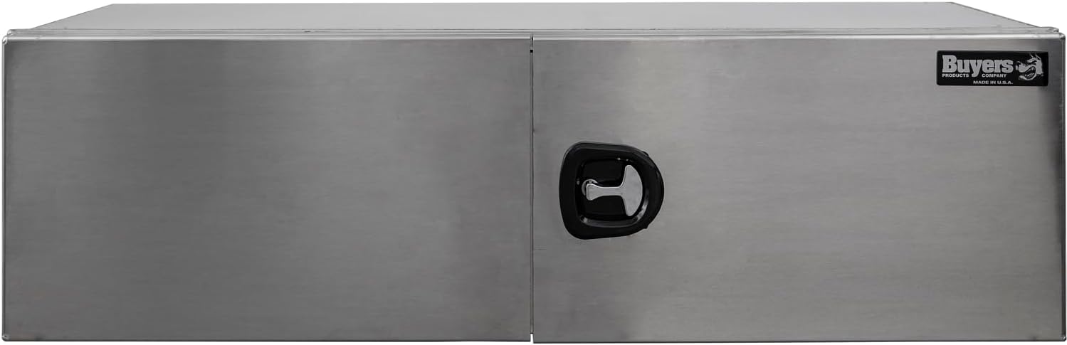 Buyers Products 1705415 Pro Series Smooth Aluminum Underbody Truck Box with Barn Door, 18x18x60 Inch, Durable Vehicle Tool Box For Storage and Organization