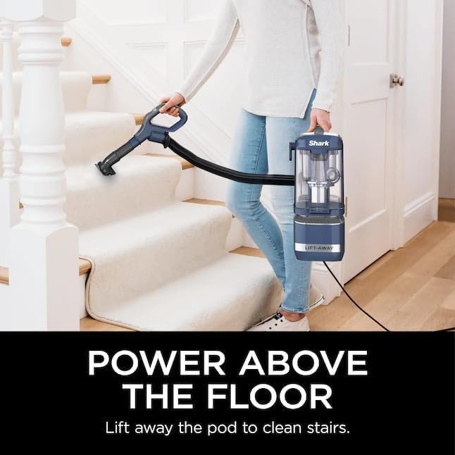 Shark LA301 Navigator ADV Lift-Away Upright Corded Vacuum with Crevice Tool & Upholstery Brush Tool, Blue (Renewed)