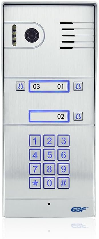 GBF Smart Full IP Video Door Station/Smart Video Intercom System for 3 Unit Apartment (GBF-PL963PM3U-POE)- 1080P Camera, Built in POE, Control Two Locks remotely, Smart Keypad