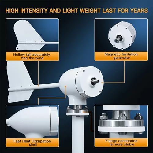 3000W Wind Turbine Generator Kit with MPPT Controller | 12V/24V/48V Permanent Magnet | Solar Hybrid System for Home & Street Lighting | IP67 Waterproof Design