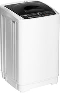 BANGSON 1.31cu.ft Portable Washing Machine, Full-Automatic washing Machine with 8 Programs 6 Water Levels, Drain Pump and LED Display, Compact Washer for Apartments, RVs, Homes, White
