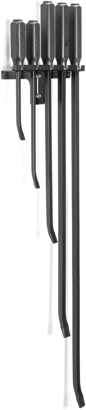 TEKTON Angled End Handled Pry Bar Set with Wall Hanger, 5-Piece (12, 17, 25, 36, 45 in.) | LSQ96504 | Made in USA
