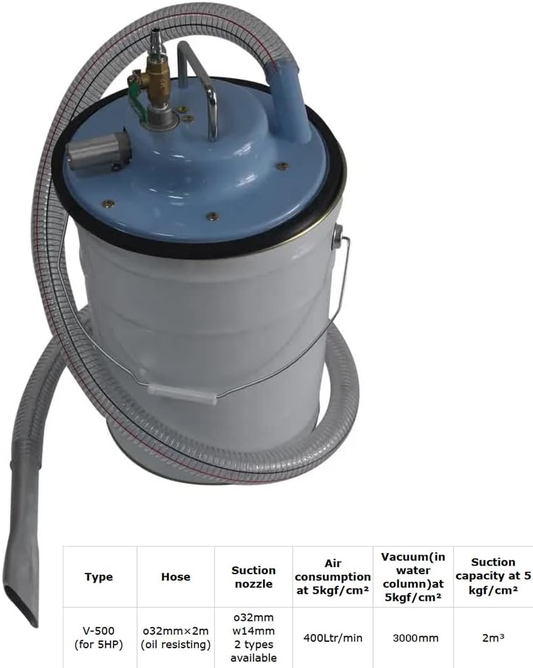 Pneumatic Vacuum Cleaner V-500 (for 5 HP) Without Bucket