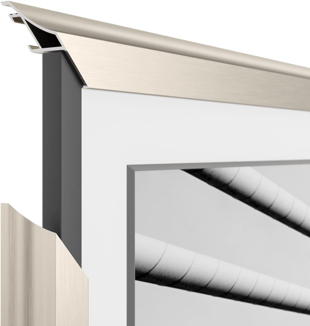 German Silver Scoop 55' Alloy Deco TV Frame - Compatible ONLY with Samsung The Frame TVs (Fits 2021-2026, LS03A, LS03B, LS03C, LS03D, LS03FA)