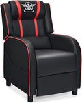 DORTALA Massage Gaming Chair for Adults, Adjustable Recliner Sofa w/Footrest and Massage Function, Adjustable Living Room Recliner, Home Theater Seating, PU Leather, 330LBS Weight Capacity, Red