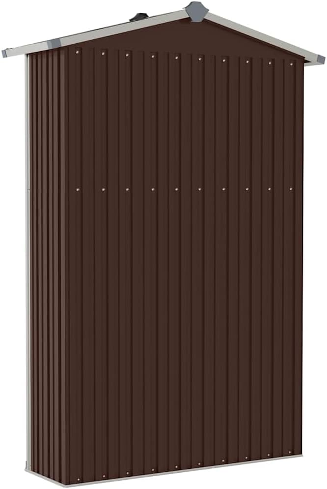 vidaXL Garden Shed Brown Galvanized Steel and Plastic