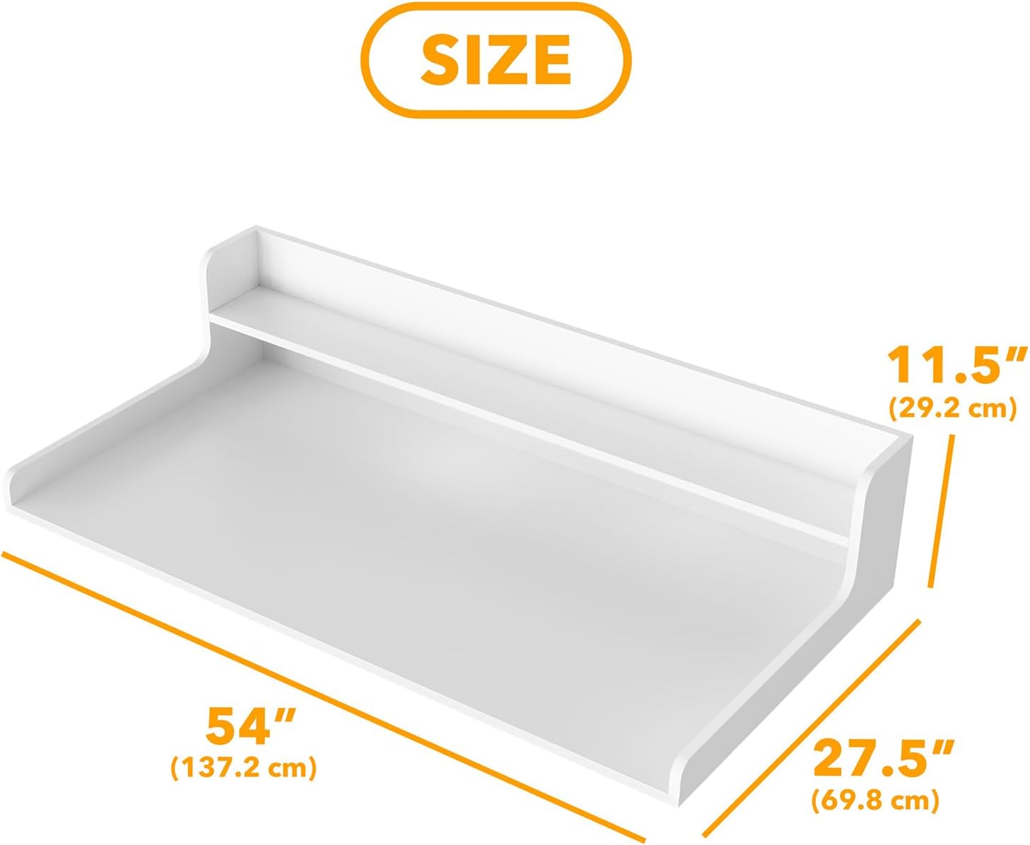SpaceAid Washer Dryer Countertop with 2-Tier Shelf, Wood Topper with Edge, 54' Width x 27.5' Depth Cover Organizer Guard for Washer and Dryer Counter Laundry Hamper Storage (White)