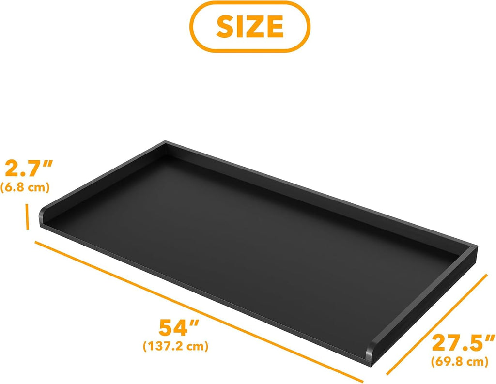 SpaceAid Washer Dryer Countertop, Laundry Wood Shelf Topper with Edge, 54' Width x 27.5' Depth Cover Guard Organizer for Washer and Dryer Laundry Hamper Counter Storage Organization (Black)