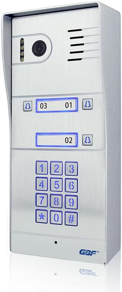 GBF Smart Full IP Video Door Station/Smart Video Intercom System for 3 Unit Apartment (GBF-PL963PM3U-POE)- 1080P Camera, Built in POE, Control Two Locks remotely, Smart Keypad