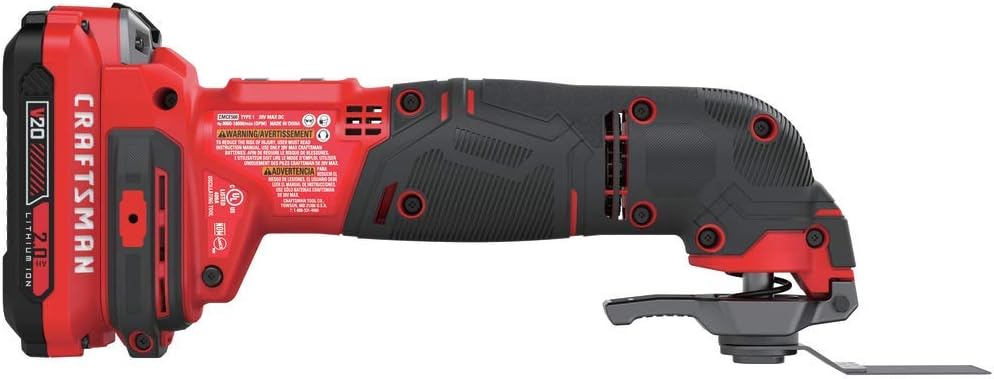 CRAFTSMAN V20 Cordless Multi-Tool, Oscillating Tool Kit, 16 Piece Kit with Blades, Sand Paper, Battery and Charger Included (CMCE500D1)