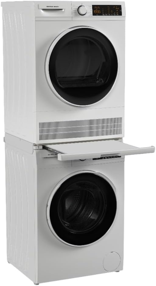 Hamilton Beach Fullsize 2.2 cu ft Front Load Washer and 4 cu ft Dryer Combo - 24' Wide - includes Stacking Kit and Drawer