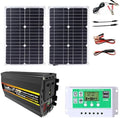 3000W/4000W Solar System Kit - 12V to 110V/220V Inverter with 50A Controller & 50W 18V Foldable Solar Panel - Home Grid Solar Generator (800W, 12V-110V)