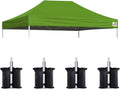 Eurmax USA 10x15 Pop Up Canopy Replacement Top,Universal Instant Canopy Cover ONLY,Heavy Duty UPF 50+ UV Protection,Water & Wind Resistant Tarp,30+ Colors Available,Bonus 4 Sand Bags (Field Green)