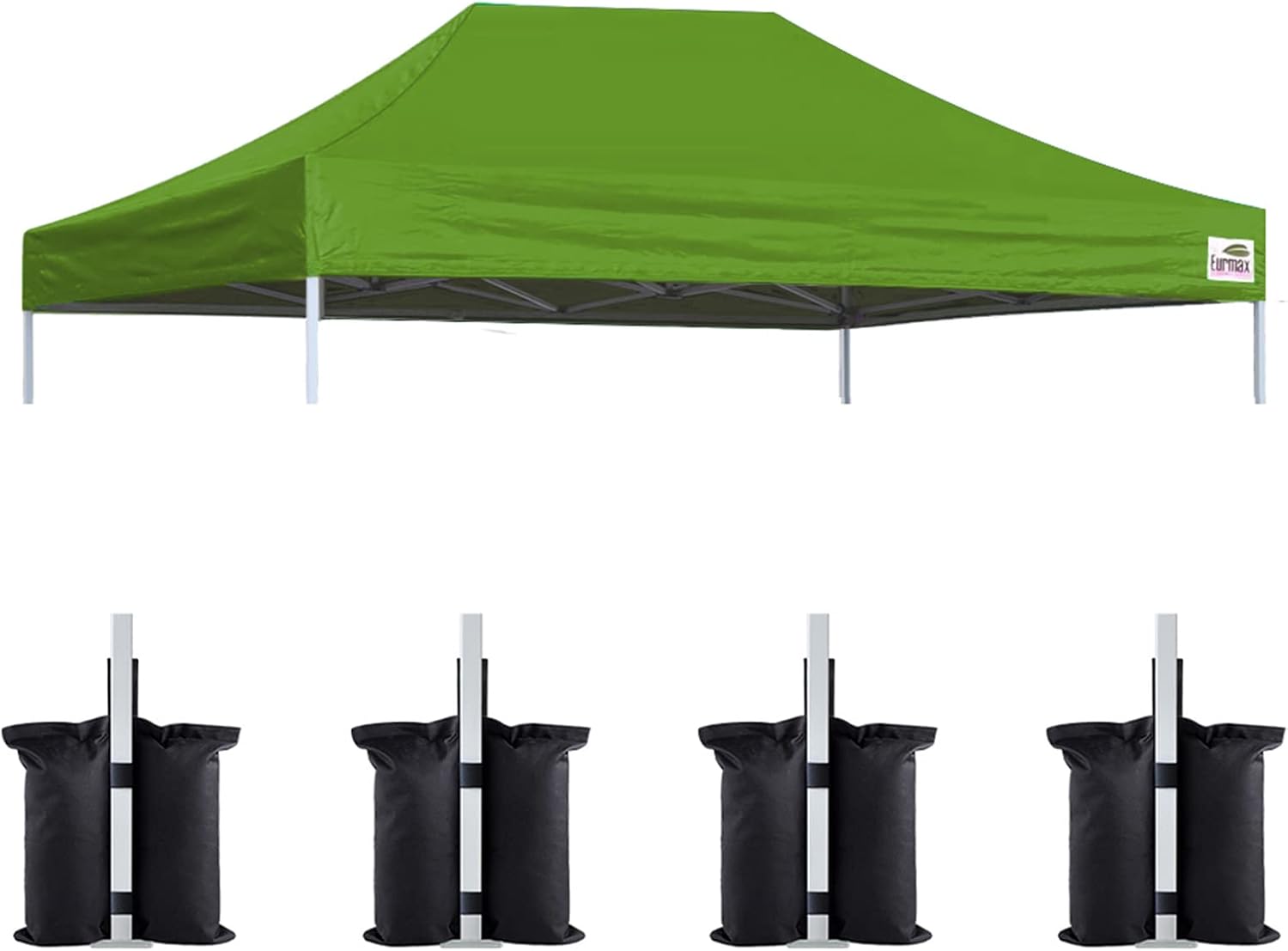 Eurmax USA 10x15 Pop Up Canopy Replacement Top,Universal Instant Canopy Cover ONLY,Heavy Duty UPF 50+ UV Protection,Water & Wind Resistant Tarp,30+ Colors Available,Bonus 4 Sand Bags (Field Green)
