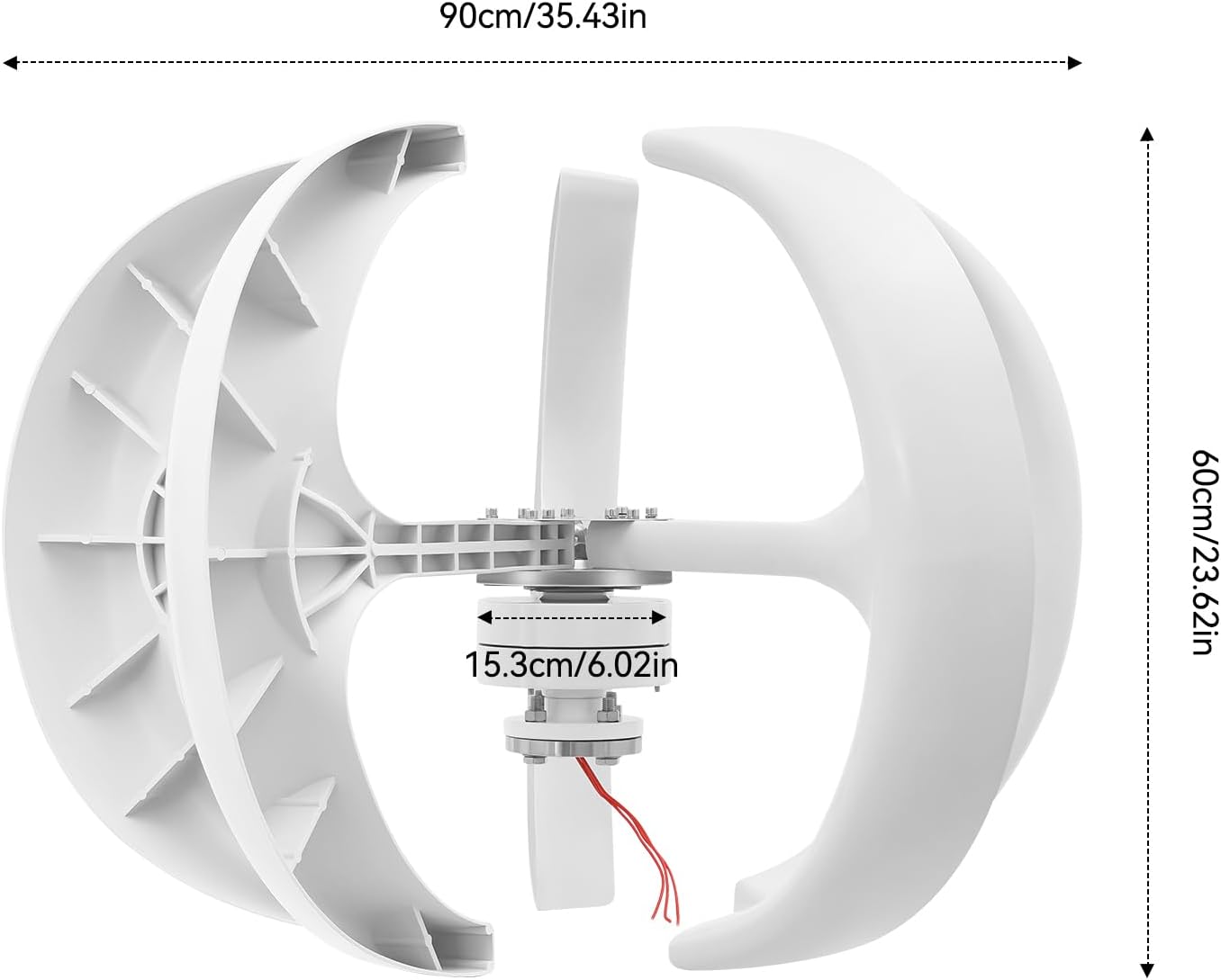 Wind Turbine Generator, 600W DC 24V 5 Blades Lantern Motor Vertical Axis Windmill Lantern Wind Turbine Turbines Generator Kit with Flange Plate&Controller for Home Monitoring Boat/Ship