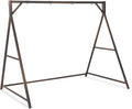 VINGLI Upgraded 7 FT Rattan Porch Swing Frame, Heavy Duty 1200 LBS Weight Capacity Swing Stand for Outdoors, Brown