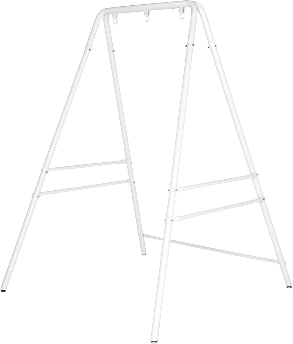 White Outdoor Hanging Chair Stand, Heavy-Duty 450 LBS Support Outdoor Hammock Chair Stand for Patio, Garden, and Backyard, White Hammock Frame,Hanging Chair Stand