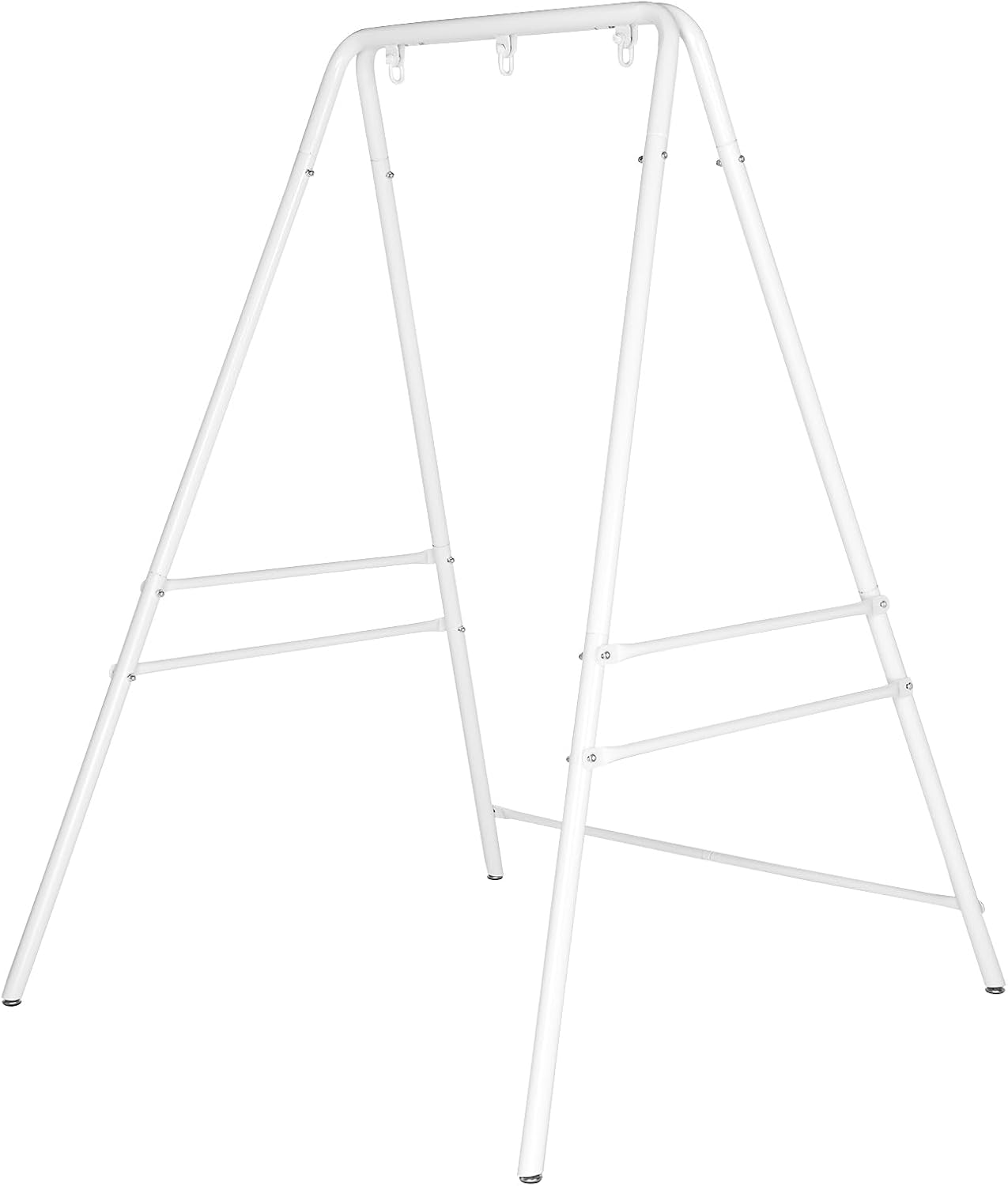 White Outdoor Hanging Chair Stand, Heavy-Duty 450 LBS Support Outdoor Hammock Chair Stand for Patio, Garden, and Backyard, White Hammock Frame,Hanging Chair Stand