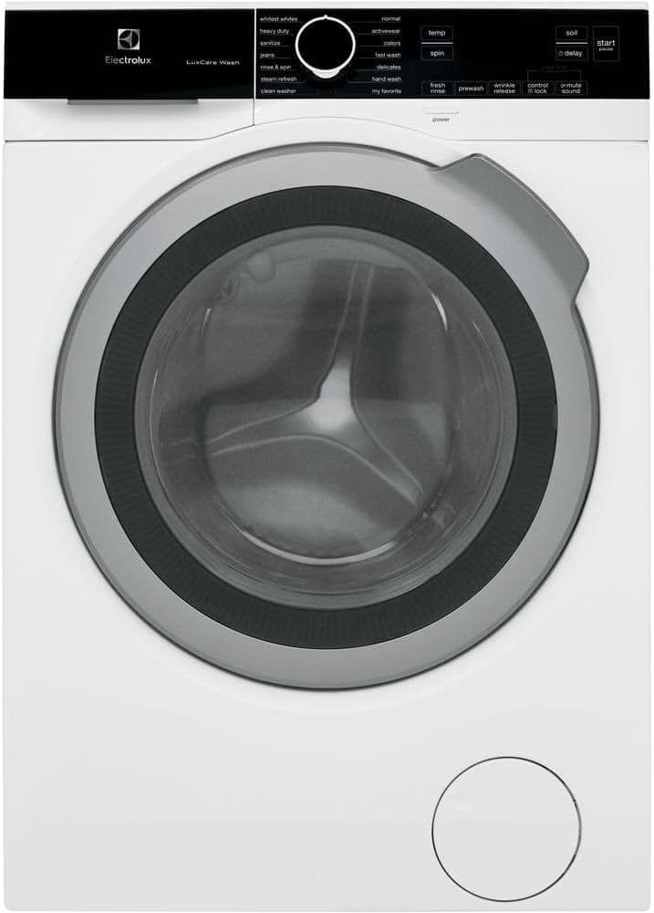 Electrolux 24 in 2.4 cu. ft. Compact Stackable Front Load Washer in White with LuxCare Wash and Steam Refresh