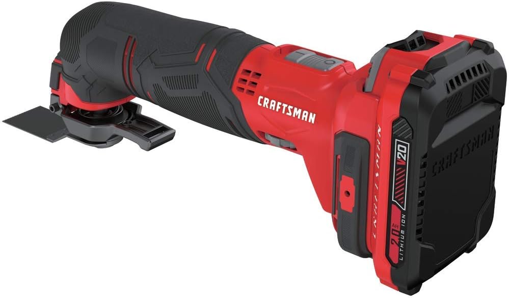 CRAFTSMAN V20 Cordless Multi-Tool, Oscillating Tool Kit, 16 Piece Kit with Blades, Sand Paper, Battery and Charger Included (CMCE500D1)