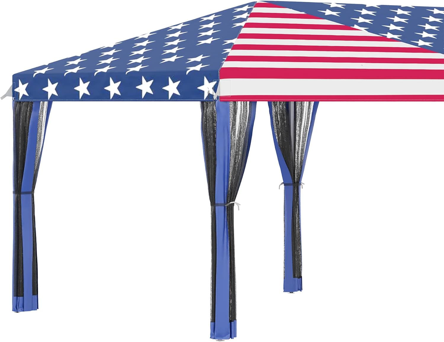 Outsunny 10' x 20' Pop Up Canopy Tent with Netting, Heavy Duty Large Party Tent, Instant Sun Shelter with Carry Bag for Backyard Garden Patio, American Flag