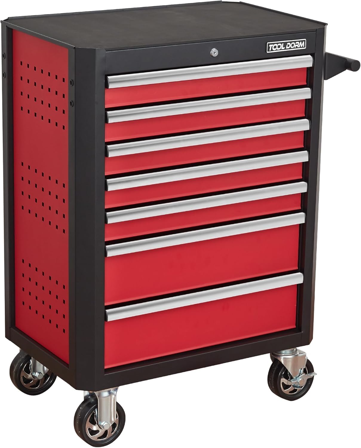 Upgrade 7-Drawer Rolling Tool Chest with Locking Wheels & Drawers, 18.5' D x 27.9' W x 39.5' H Mobile Tool Storage Cabinet, Heavy-Duty Garage Organizer w/Ergonomic Handle