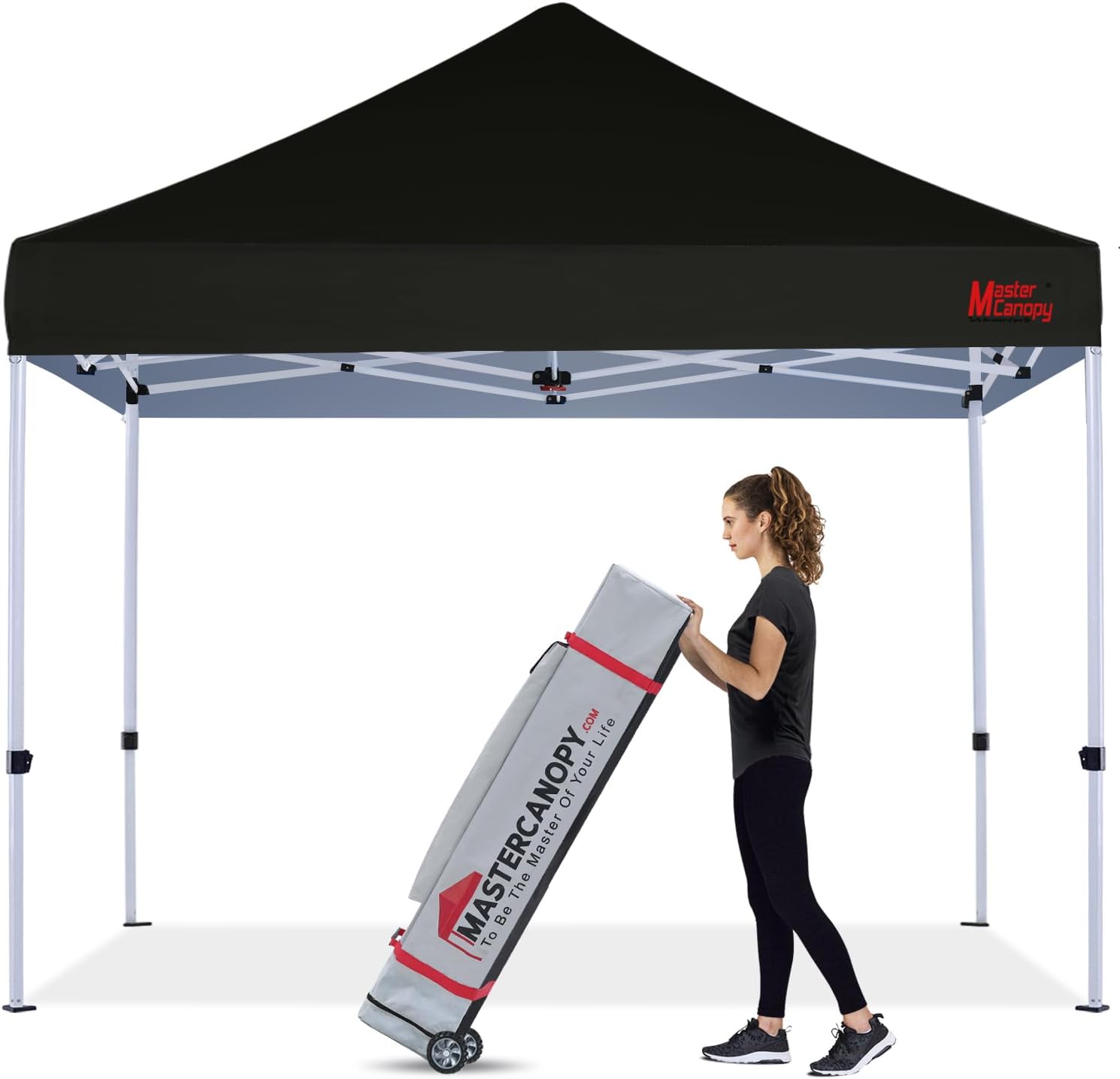 MASTERCANOPY Pop Up Canopy Tent Commercial Grade Instant Shelter (8x8, Black)