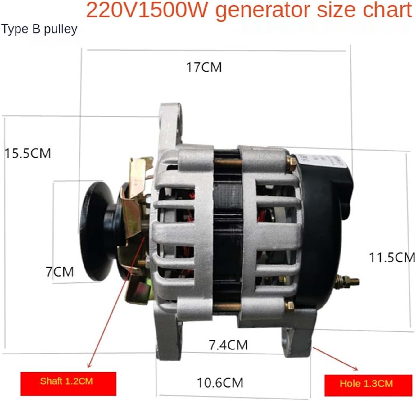 220V 110V High Power Small Generator 1500W Household Permanent Magnet Brushless Constant Voltage Copper Core (Color : 110V)