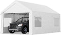 Bezseller 12x20 FT Heavy Duty Carport Canopy with Roll-Up Windows & Doors, Car Tent Portable Garage with All-Season Tarp for Cars, Boat, Trucks, White
