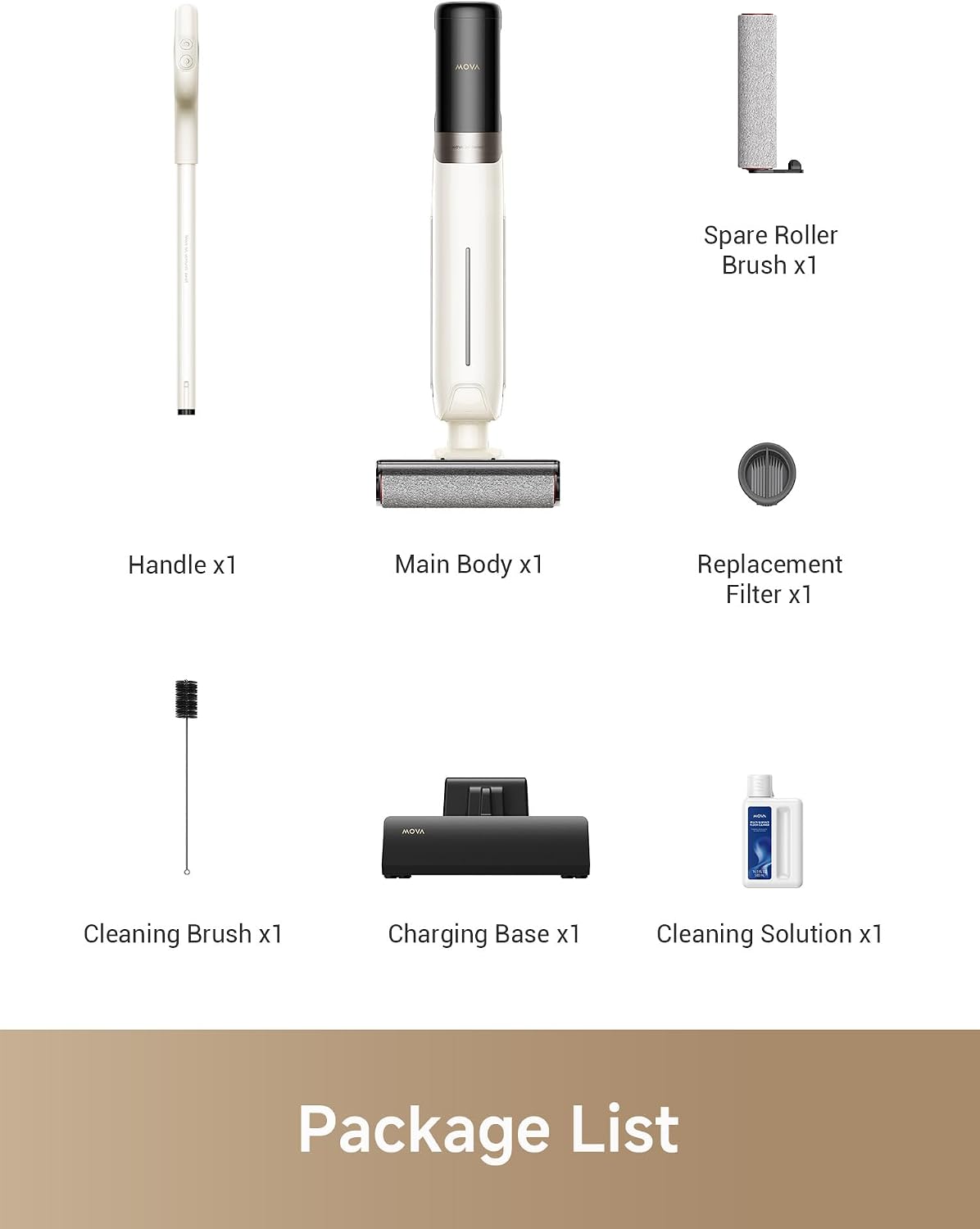 Mova K30 Wet Dry Vacuum Cleaner, 180° Lie-Flat Reach Smart Vacuum Mop, 140°F Hot Air Drying, 0in Dual-Edge Cleaning, Powerful 18000Pa Suction Floor Cleaner for Hard Floors Pet Hair