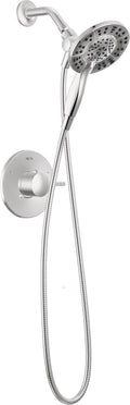Delta Albion 14 Series Chrome Shower Faucet Set with In2ition 2-in-1 Dual Shower Head with HandHeld Spray Combo, Valve Trim Kit, Chrome T142855-I (Valve Not Included)