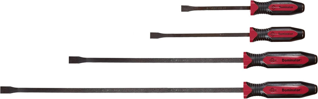 Mayhew Tools 14065 Dominator Pro Pry Bar Set, 8', 12', 25' & 36' Curved Pry Bars, Red