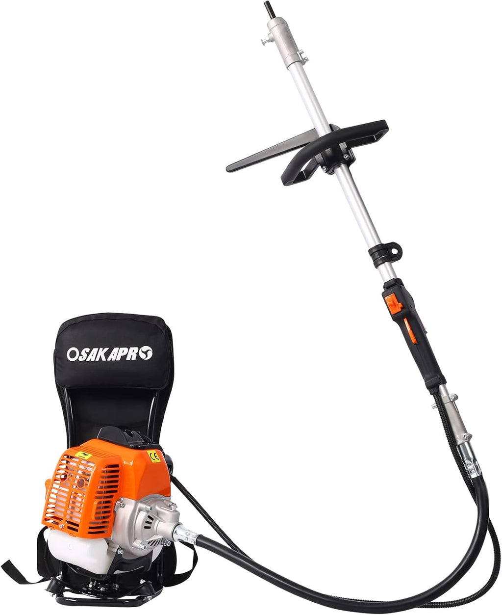 52cc 2-Cycle Backpack Gas Multi-Trimmer | 4-in-1 String Trimmer w/Rotatable Pole Saw, Weed Eater Weed Wacker, Brush Cutter & Hedge Trimmer Gas for Lawn, Yard, Garden Care, All-in-one Garden Tool