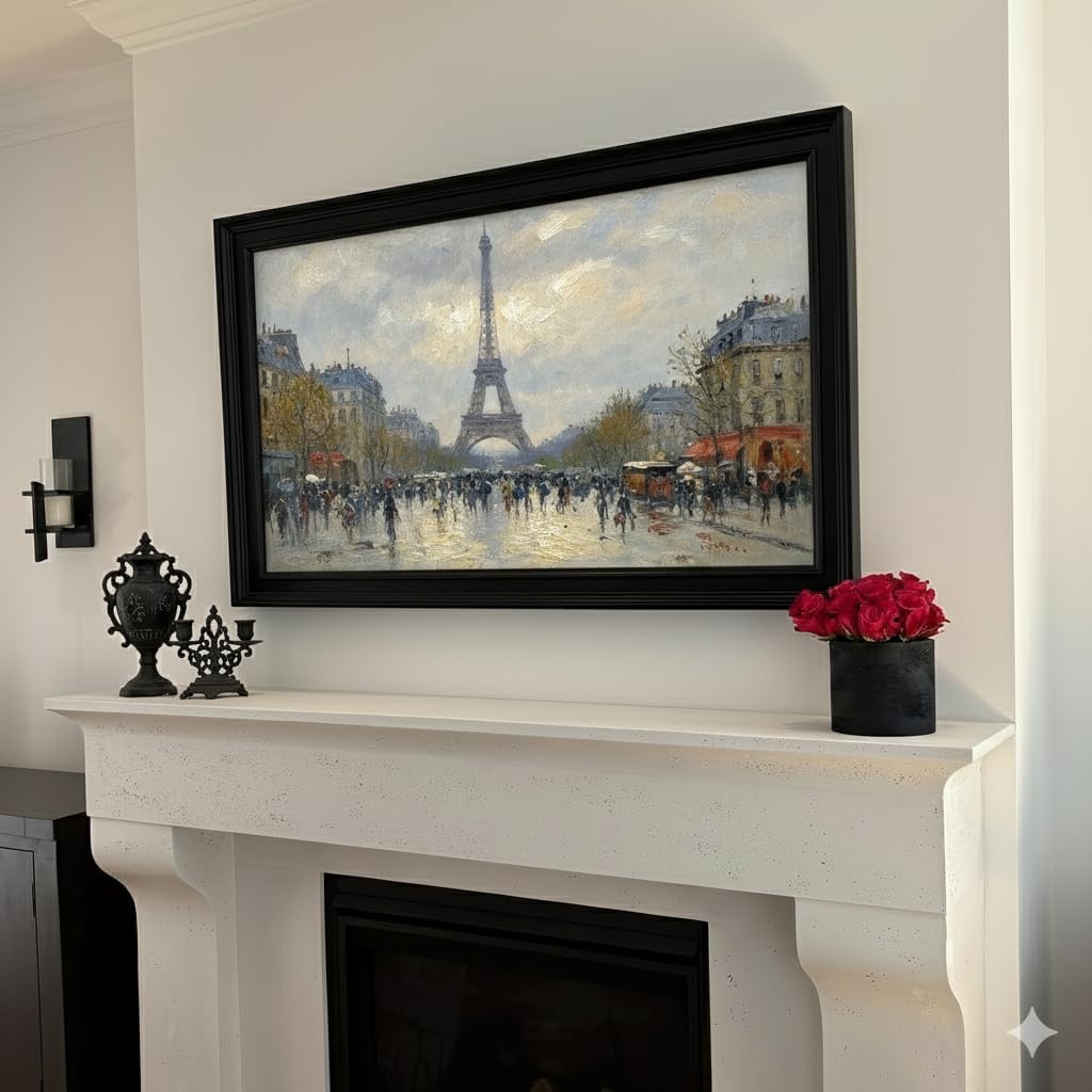Black TV frame 32' (Linear Noir, 32-LS03) - Compatible ONLY with Samsung The Frame TV and Pro TVs (Fits 2021-2026, LS03A, LS03B,LS03C,LS03D,LS03FA,LS03FW)