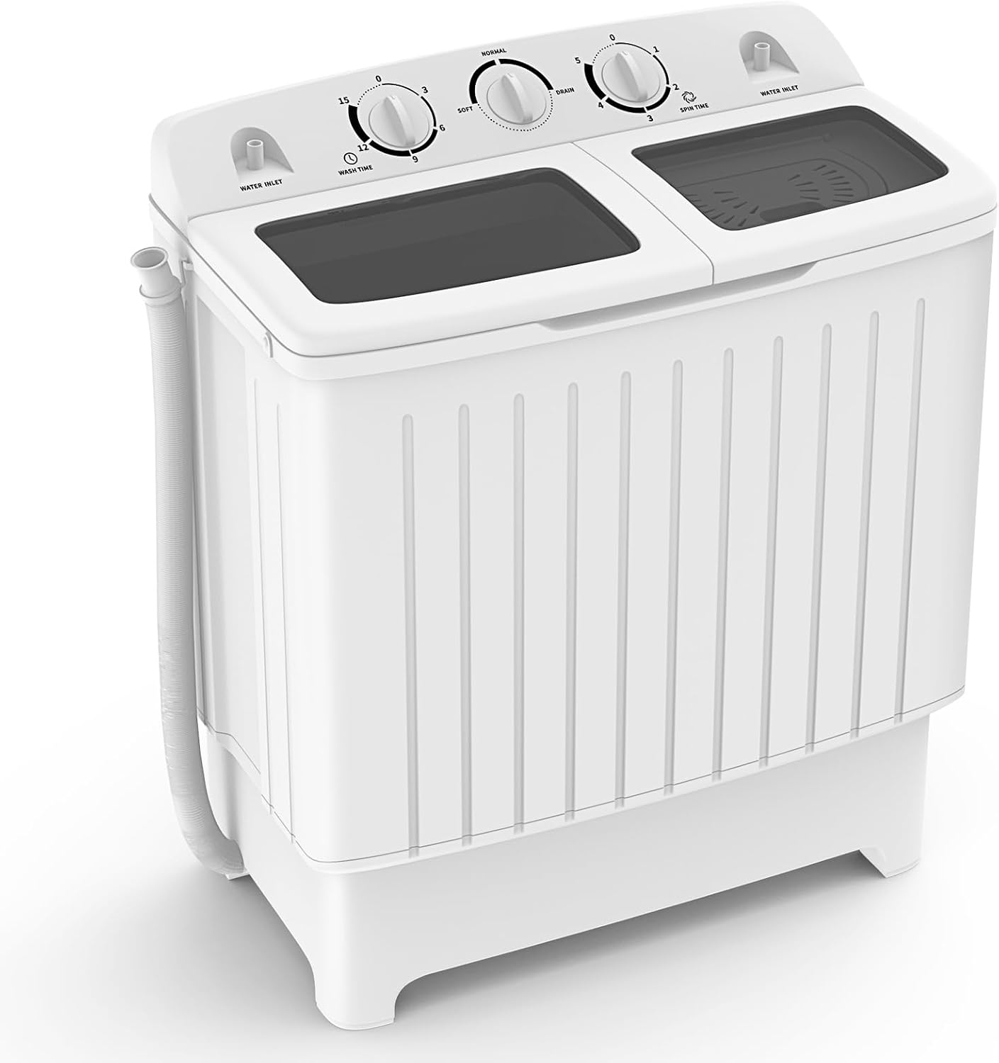 ARLIME Portable Washing Machine, 20lbs Mini Twin Tub Washing Machine w/Drain Pump, Semi Automatic 12lbs Compact Washer & 8lbs Sipnner, Portable Washer Dryer Combo for Apartments Dorms RV Camping