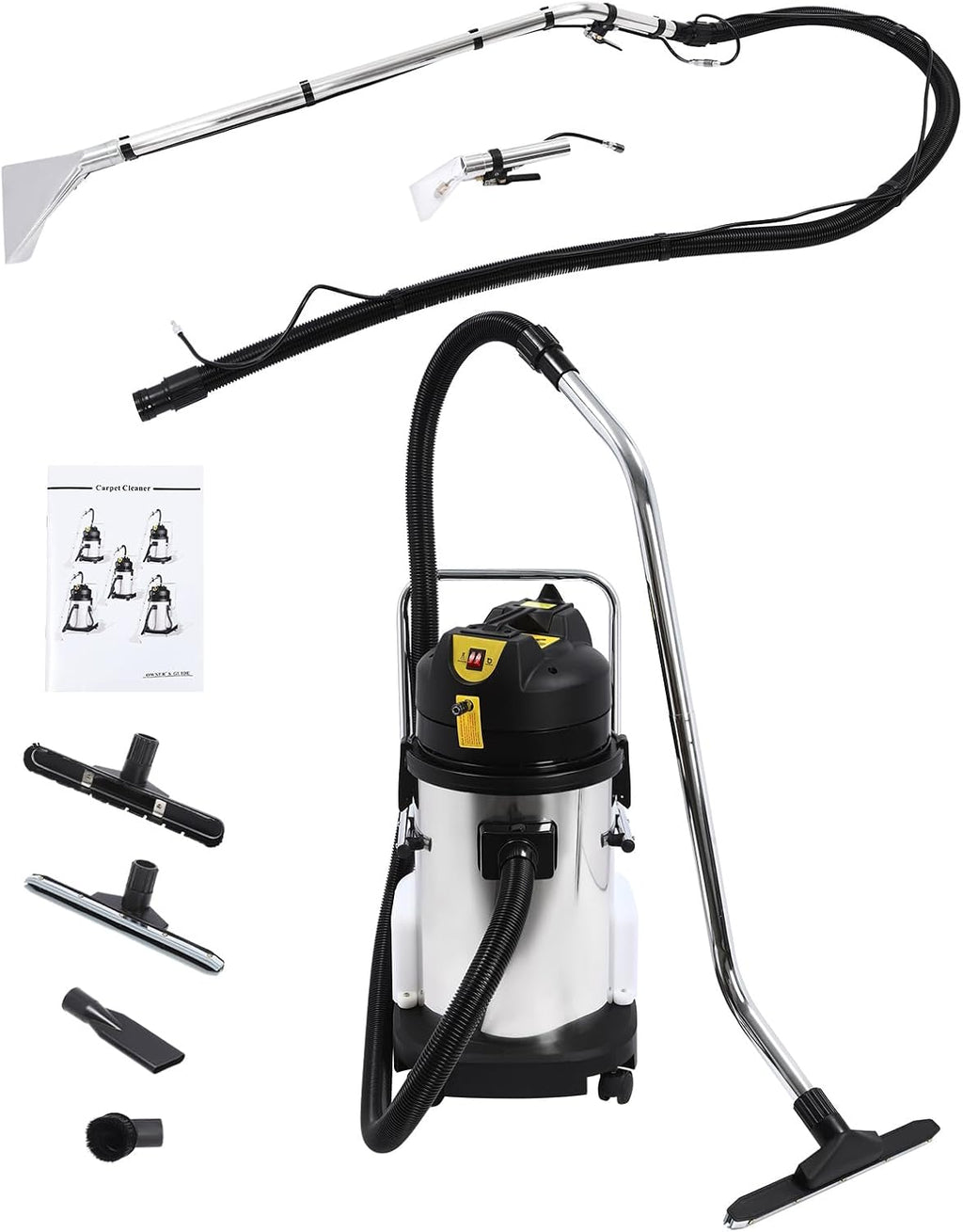 1000W 30L/7.93Gal Commercial Carpet Cleaning Machine, 3 in 1 Professional Extractor Upholstery Wet Dry Vacuum Cleaner, Portable Spot Cleaner for Hotels, Offices