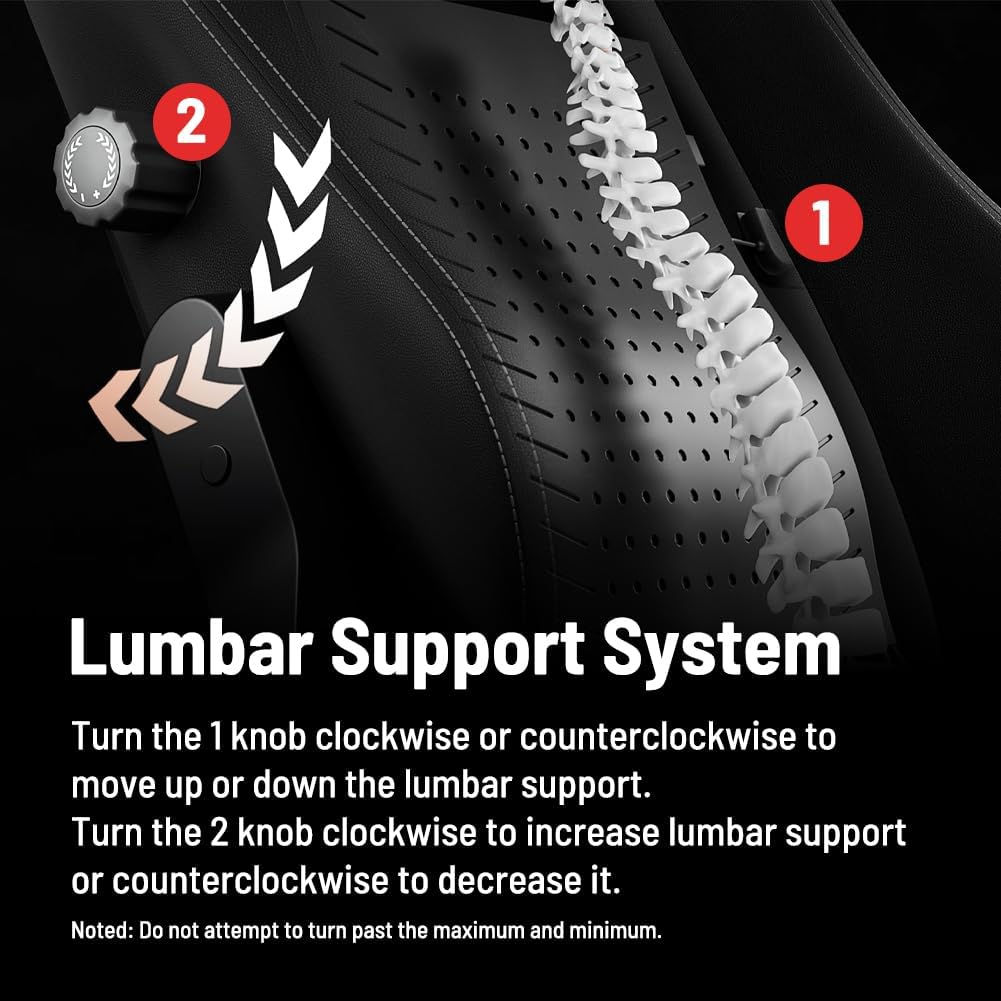 boulies Master Gaming Chair, Ergonomic Office Chair for Adults with 4D Armrests, Comfortable Computer Chair for Home with Adjustable 4-Way Built-in Lumbar Support