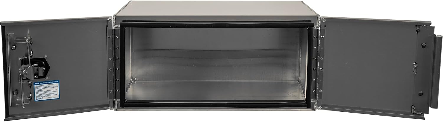 Buyers Products 1705410 Silver Pro Series Smooth Aluminum Underbody Truck Box with Barn Door, 18x18x48 Inch, Durable Vehicle Tool Box for Storage and Organization